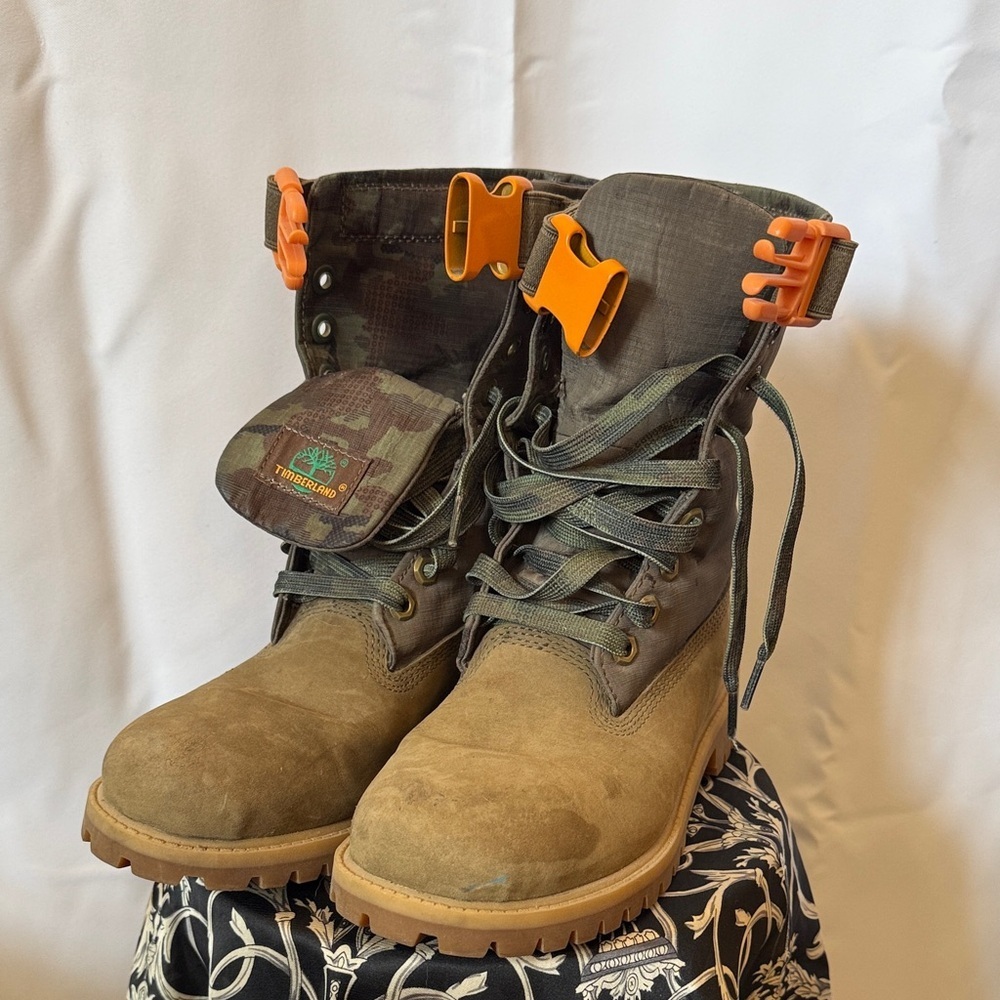 Timberland Camouflage Boots with Green Accents